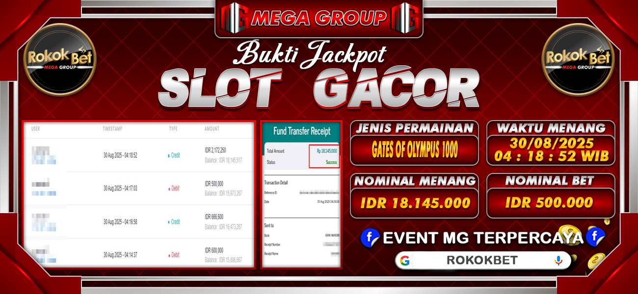Bukti JP situs Rokokbet hari Sabtu, 30 Agustus 2025