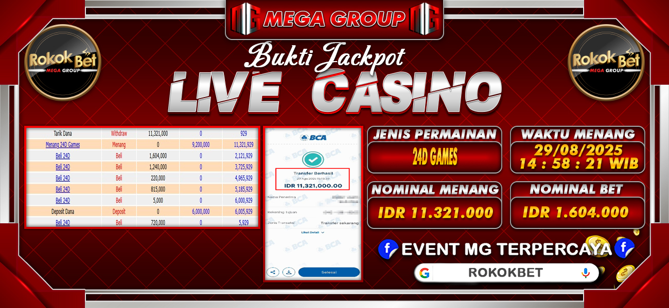 Bukti JP situs Rokokbet hari Jumat, 29 Agustus 2025