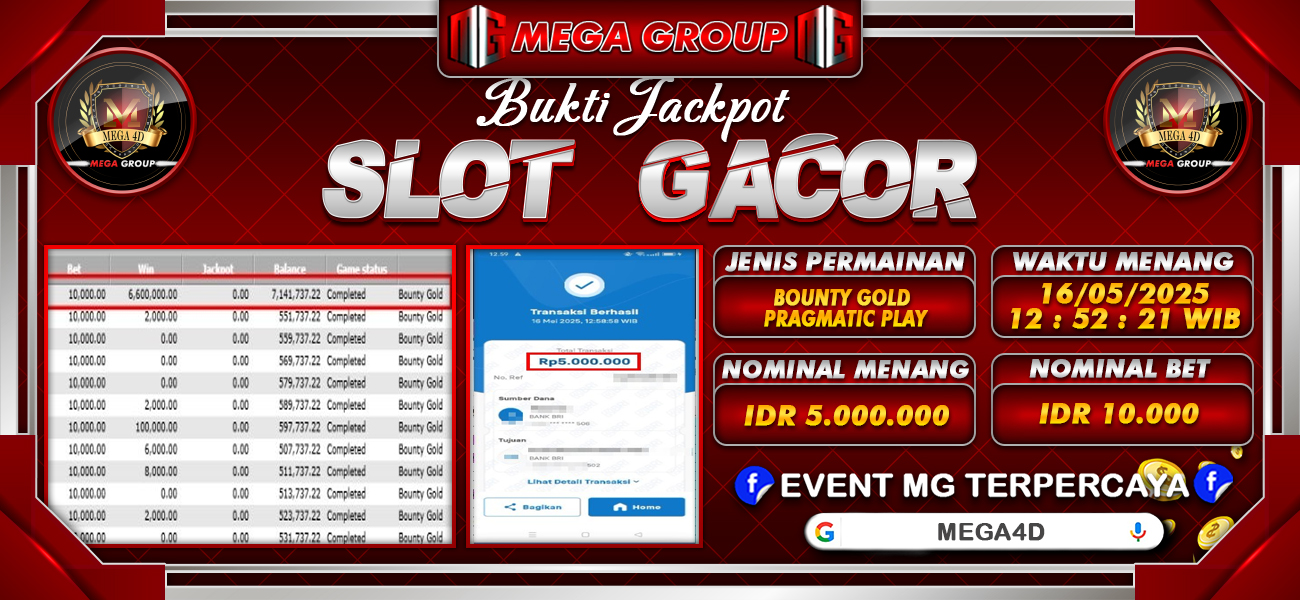 Bukti JP situs Bet4D hari Jumat, 16 Mei 2025
