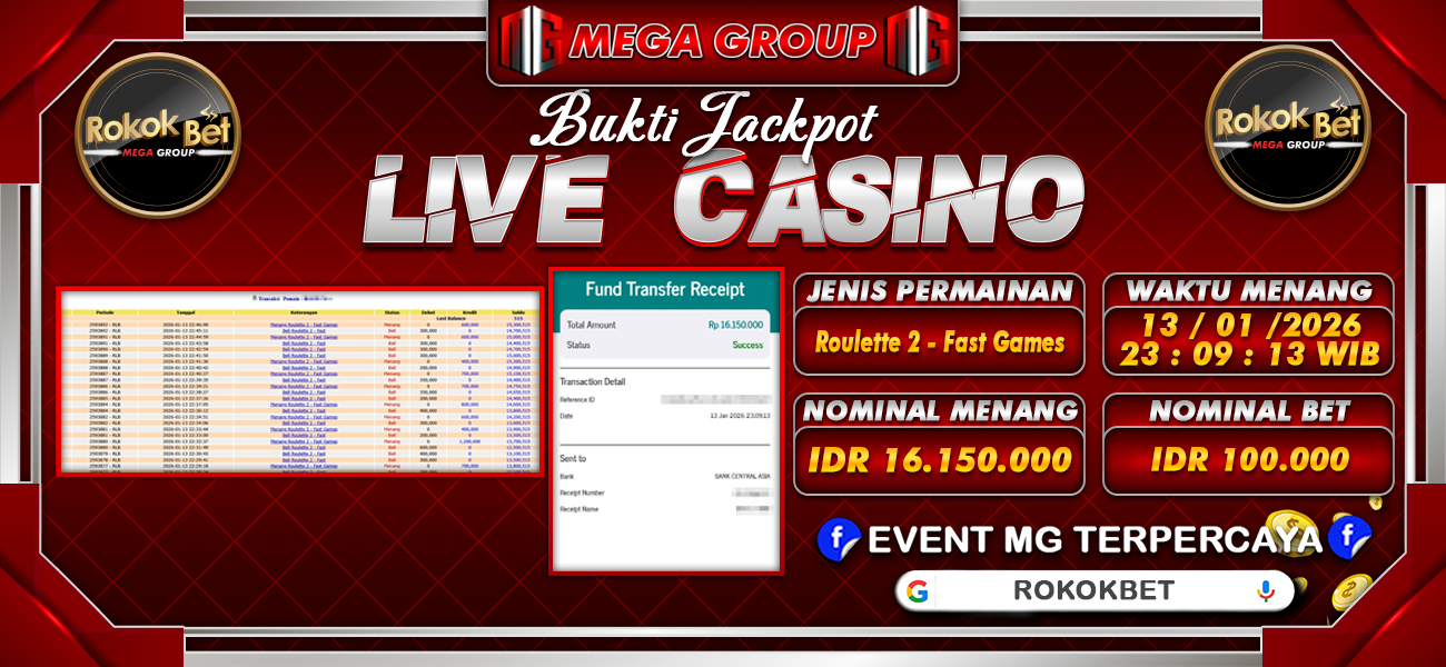 Bukti JP situs Rokokbet hari Selasa, 13 Januari 2026