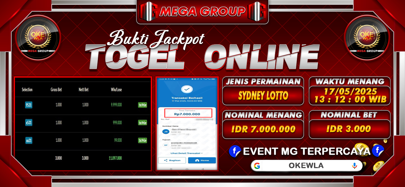 Bukti JP situs Okewla hari Sabtu, 17 Mei 2025