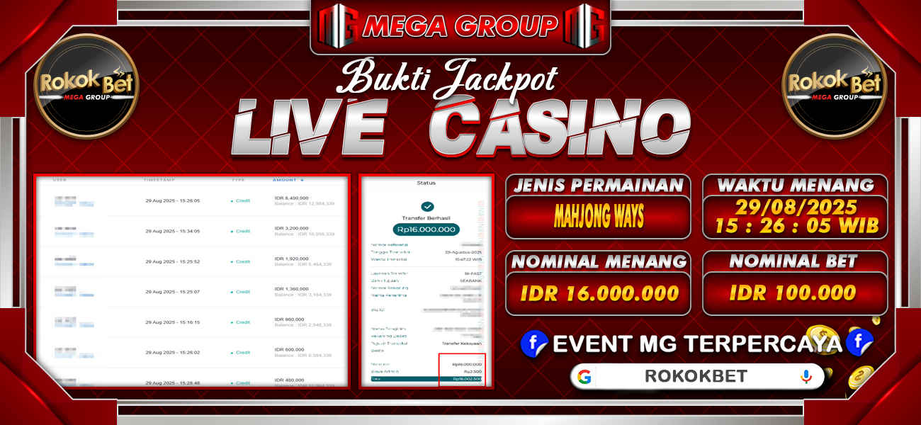Bukti JP situs Rokokbet hari Jumat, 29 Agustus 2025
