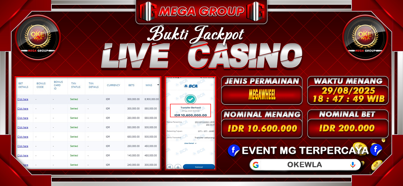 Bukti JP situs Okewla hari Jumat, 29 Agustus 2025