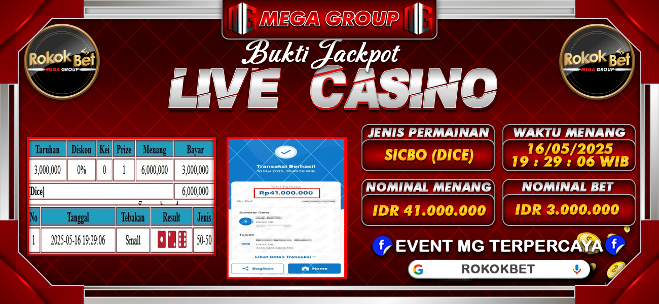 Bukti JP situs Rokokbet hari Jumat, 16 Mei 2025