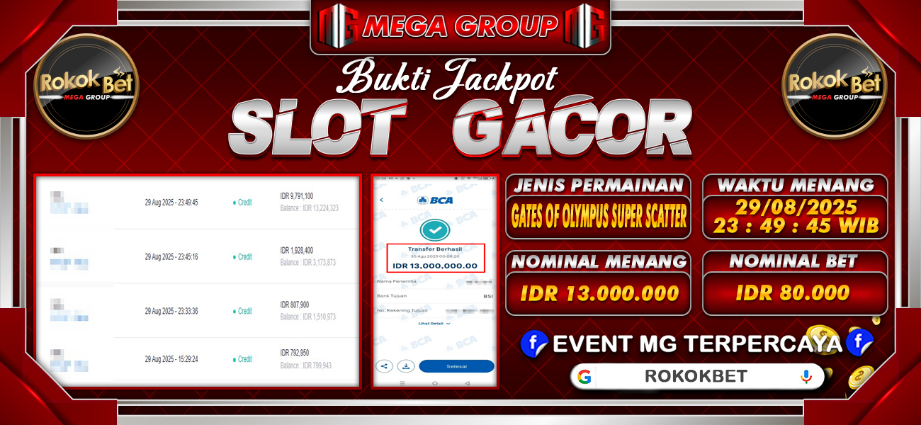 Bukti JP situs Rokokbet hari Sabtu, 30 Agustus 2025