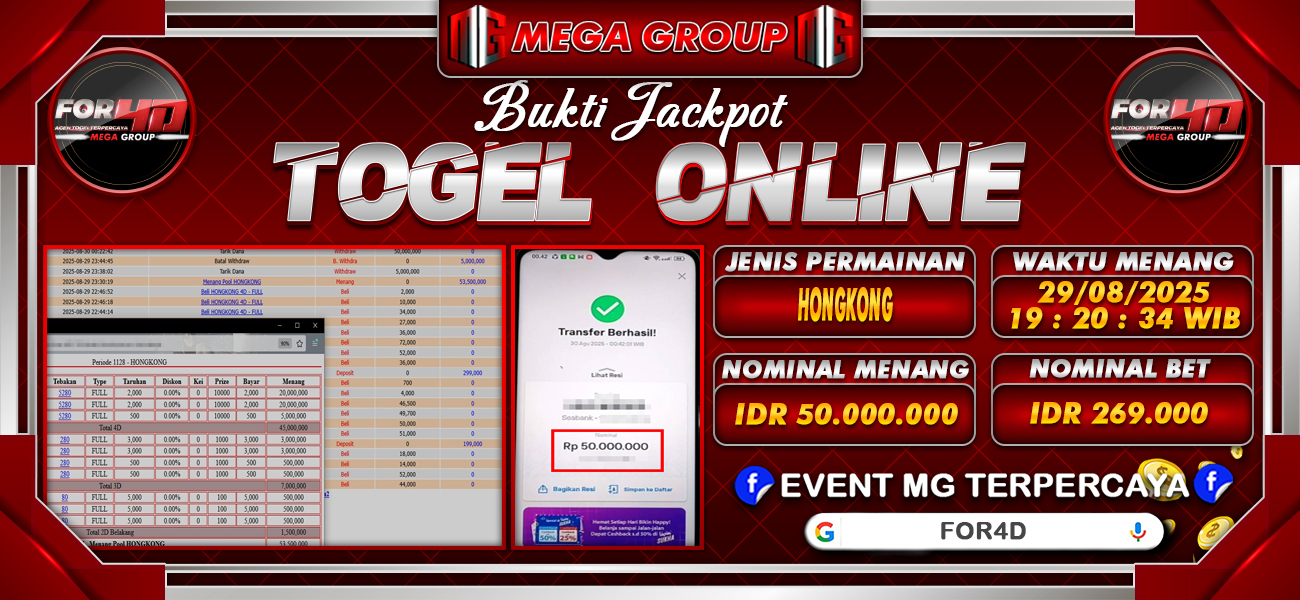 Bukti JP situs For4D hari Sabtu, 30 Agustus 2025