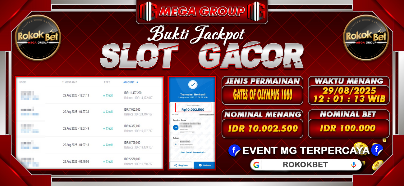 Bukti JP situs Rokokbet hari Jumat, 29 Agustus 2025